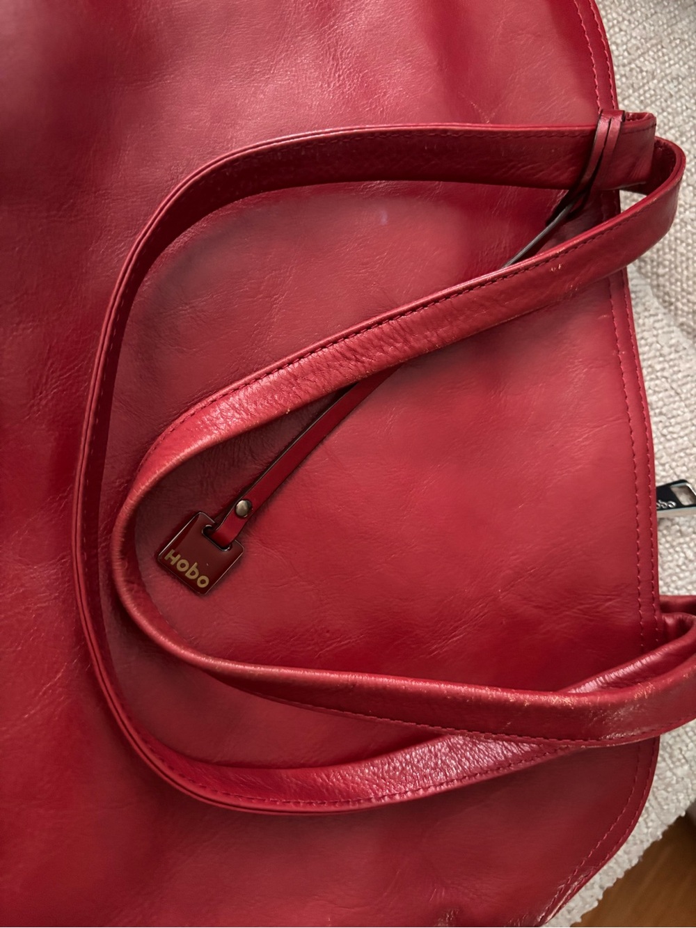 HOBO Red leather Shoulder Bag purse - Picture 9 of 9